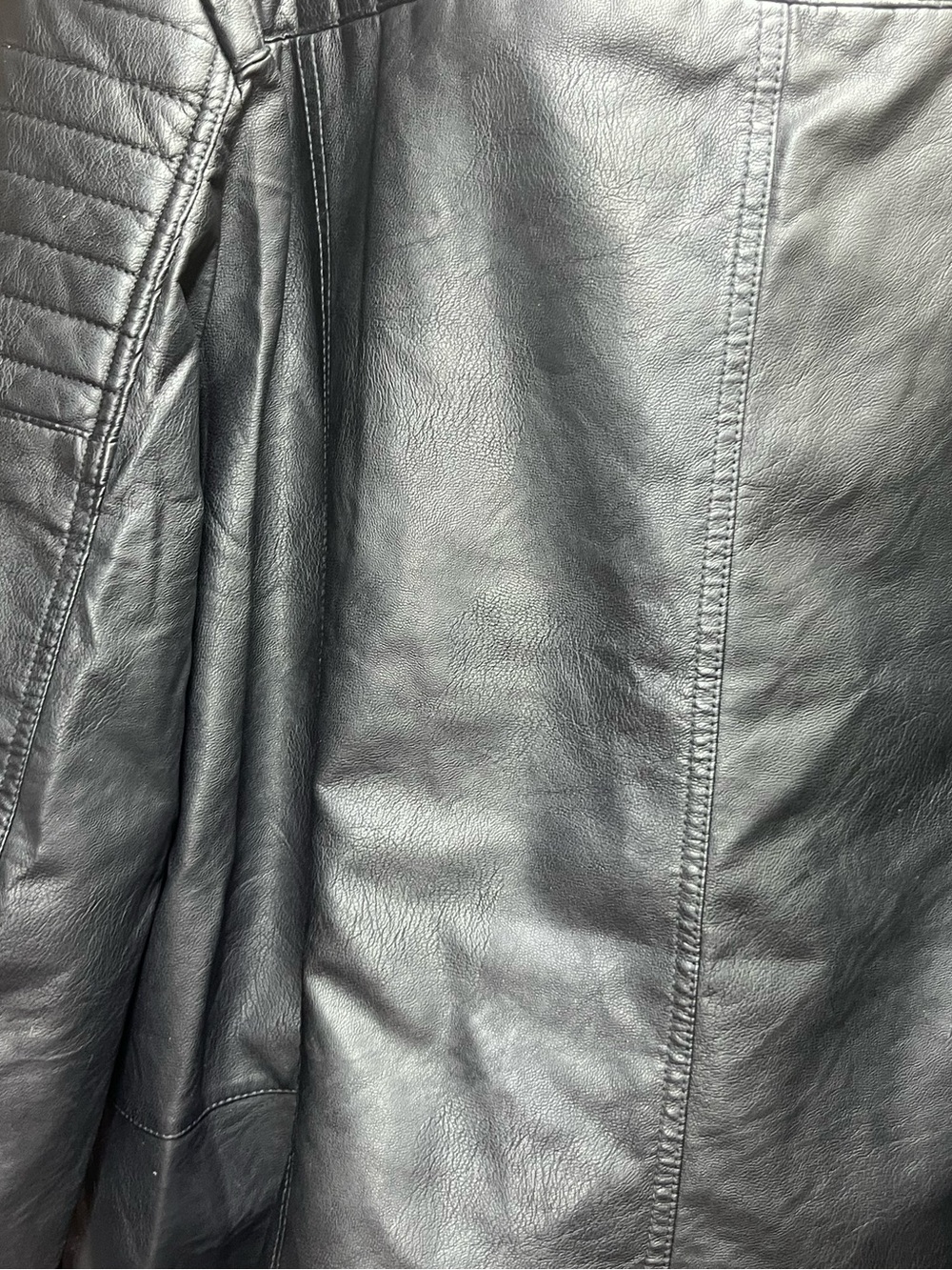 Olivia Miller Black Faux Leather Quilted Shoulder Moto Jacket 3X - Picture 15 of 16